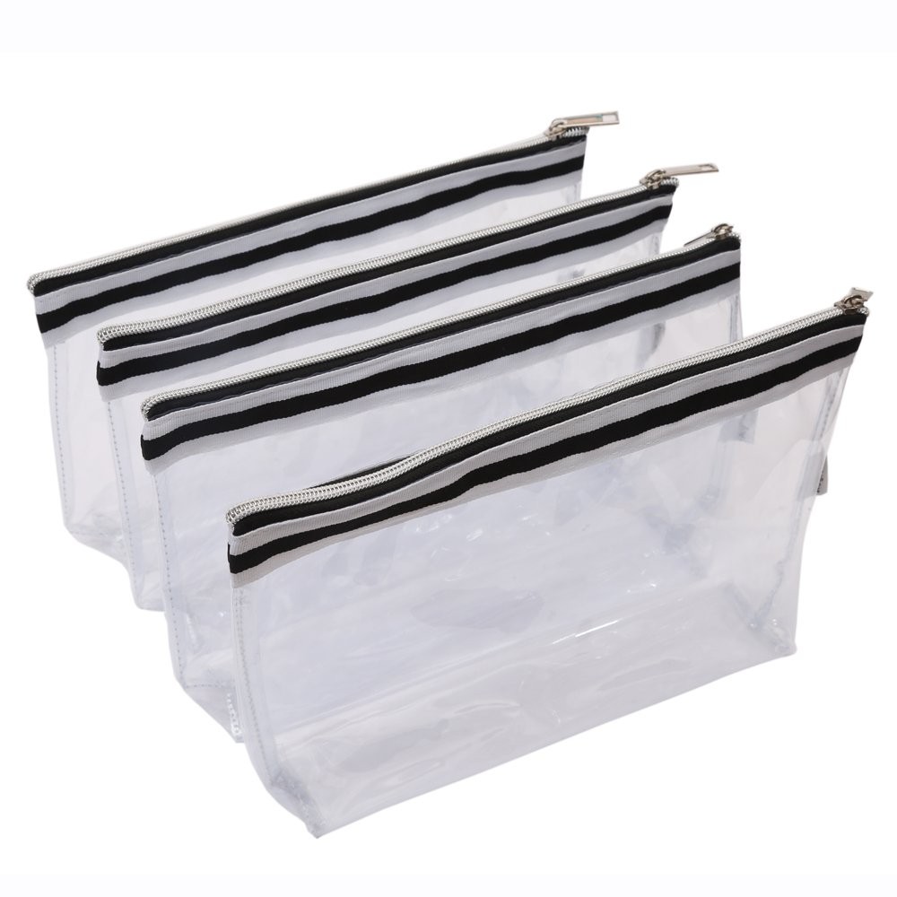 Augbunny Multi-purpose Waterproof Clear Vinyl Zippered Toiletry Large,