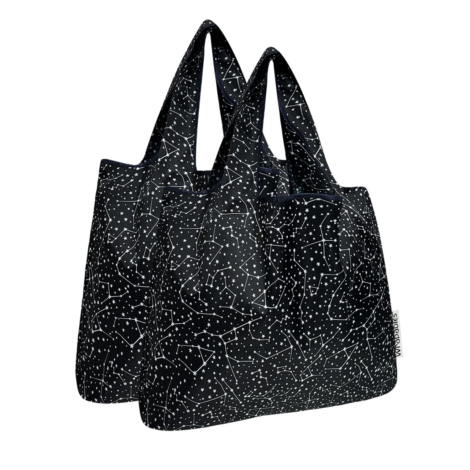 Medium Foldable Tote Nylon Reusable Grocery Bag (Set of 2), Constellations