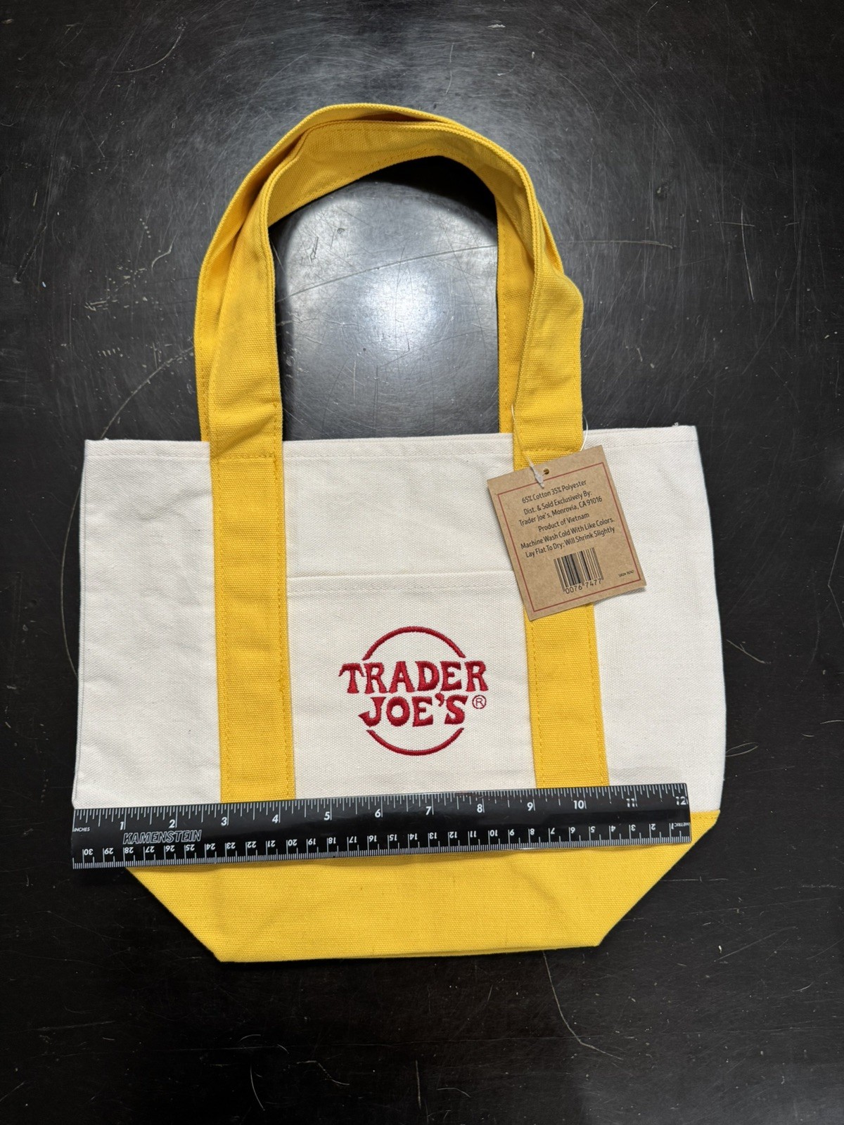 Trader Joe’s – Mini Canvas Tote Bag – Yellow – Holiday 2025 – Limited Edition