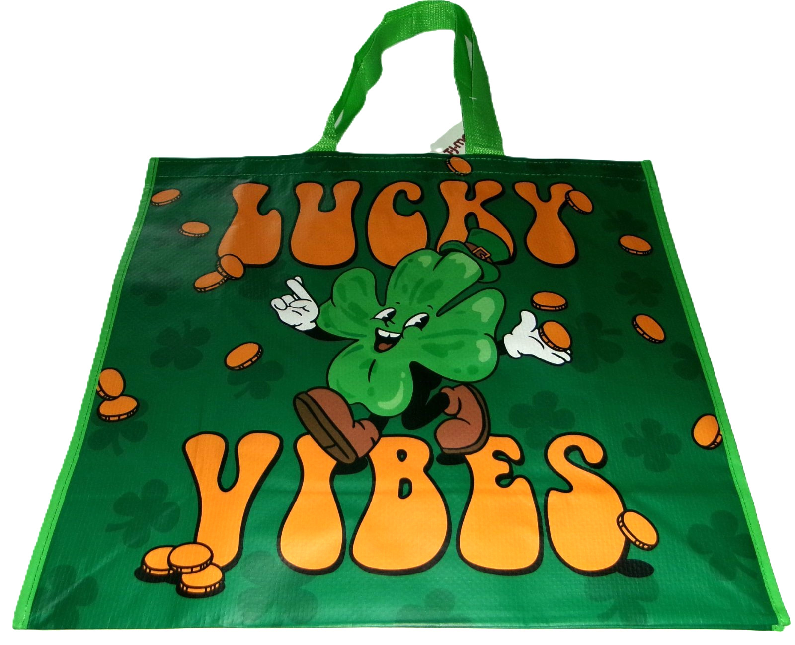 ST PATRICK’S DAY Reusable Tote Bag ~ 20″ X 18″ X 8″~LUCKY VIBES BY TJMaxx