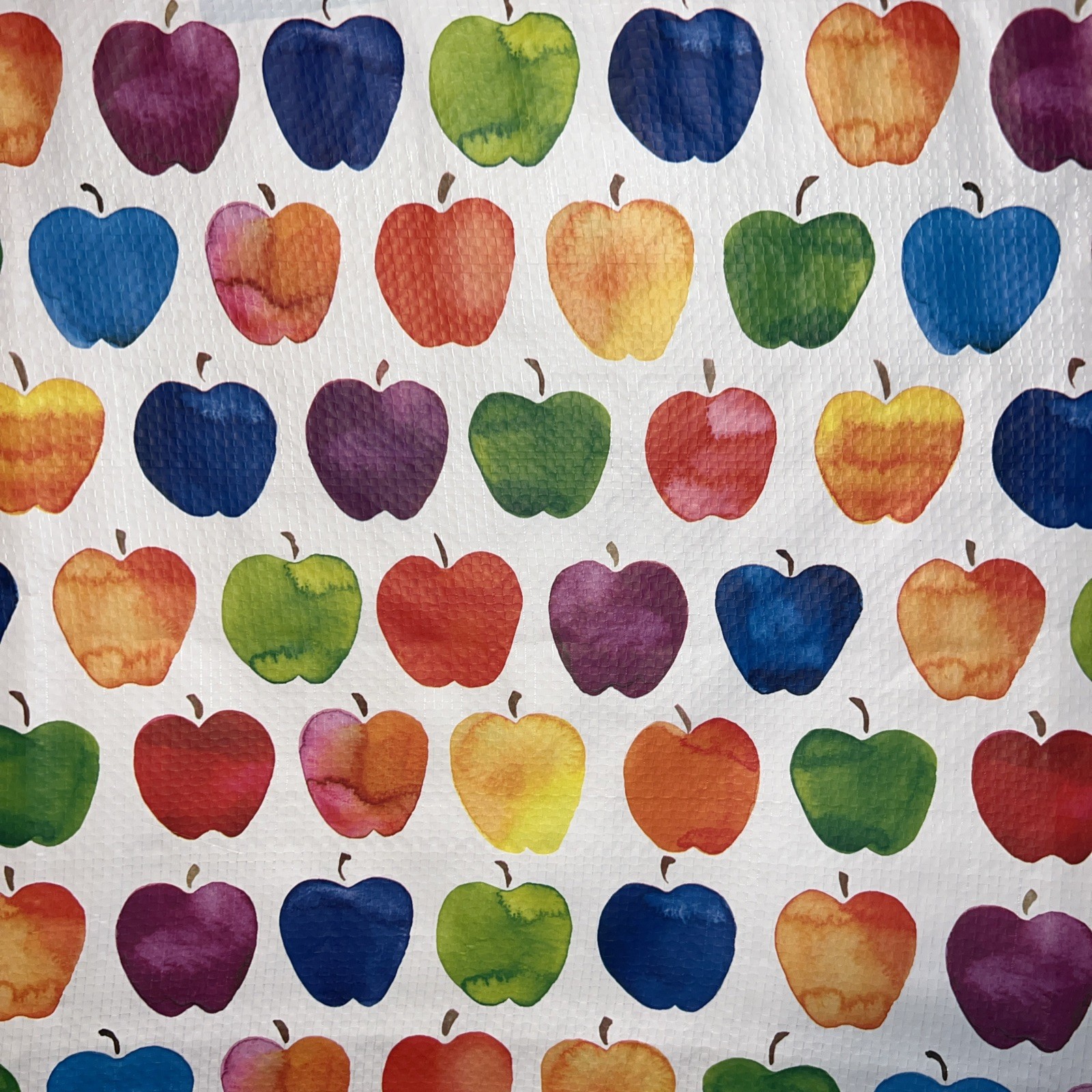 TJX Large Shopping Tote Bag COLORFUL 🍏Apples 🍎 Reusable Eco Friendly NEW NWT