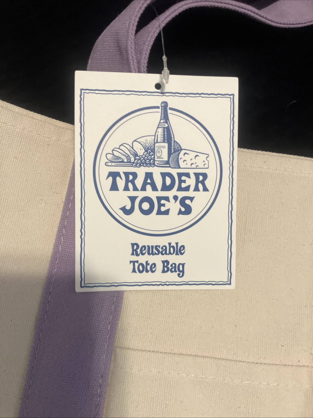 Trader Joes LARGE Lavender Purple Canvas Tote Bag 2026 NEXT DAY SHIP. WITH TAG