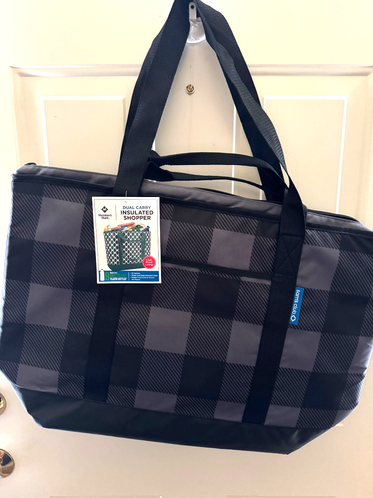 Members Mark Cooler Tote Shopper Insulated Shop Bag Plaid Solid RARE Sams Club