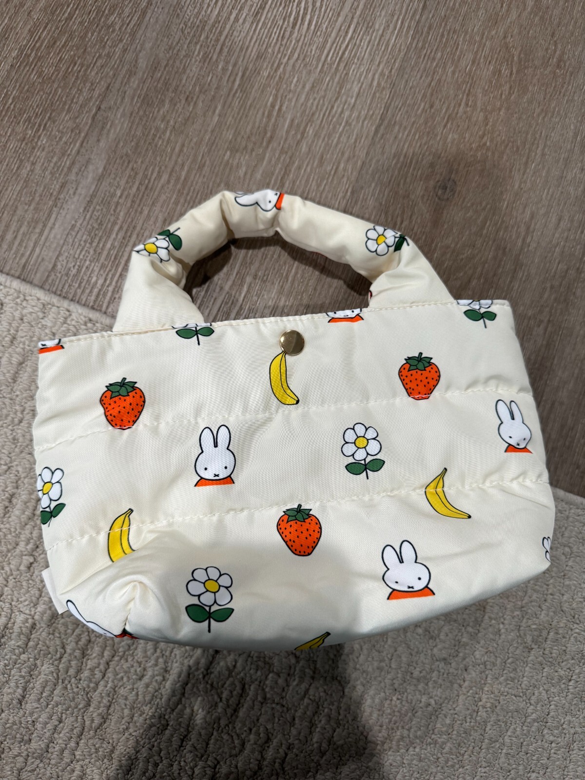 Miffy Puffy Tote Rope Picnic Eco Picnic Bag Friends Used HTF Rare Puffy