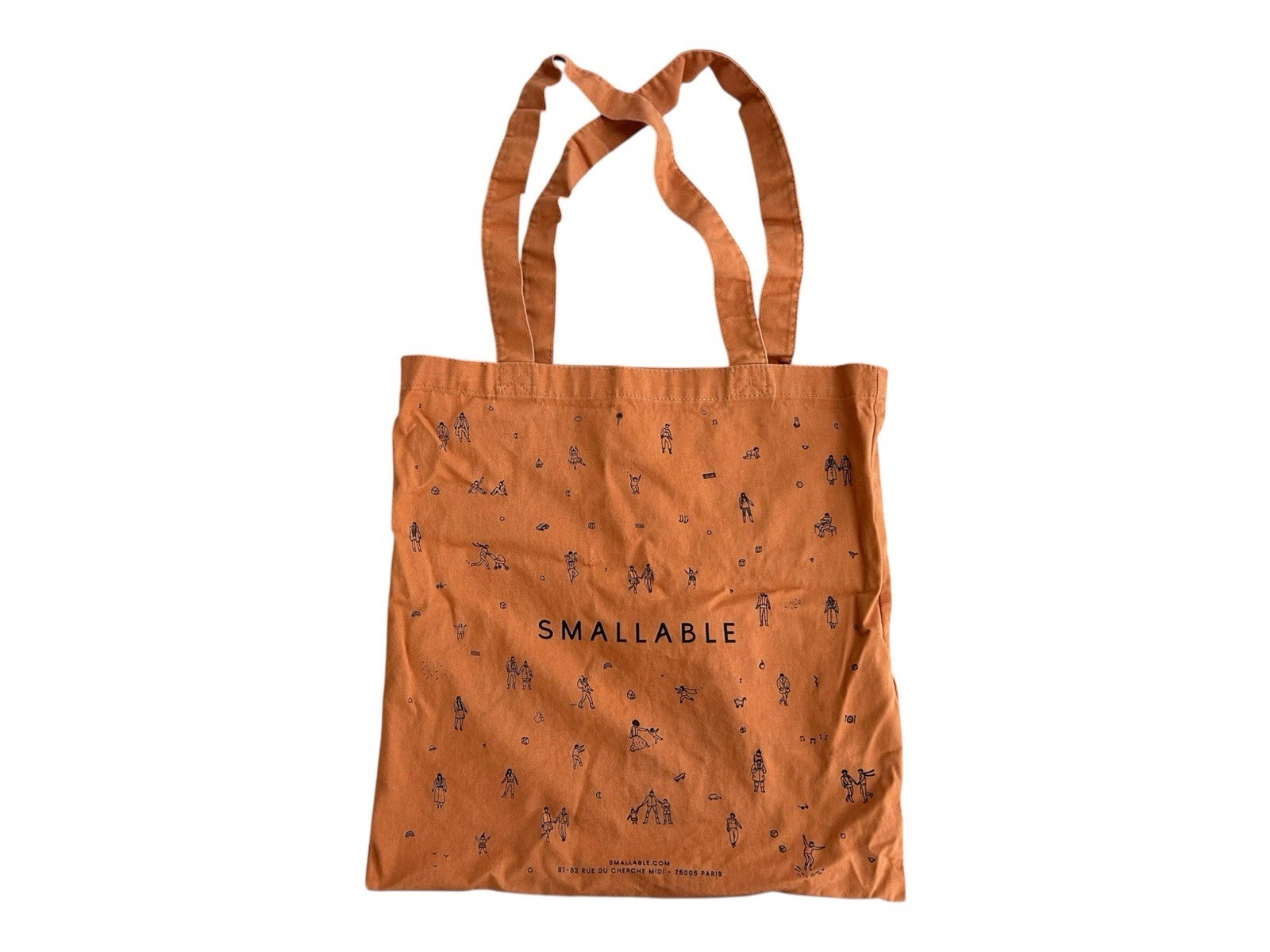 Smallable Limited Edition Orange Tote Bag From Paris 16×15 Organic Cotton
