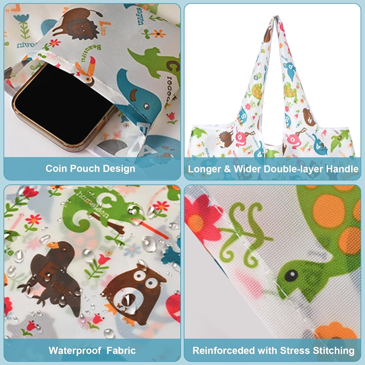 Extra Large 50Lbs Foldable Reusable Shopping Bags, 3 Pcs Reusable Grocery Bags