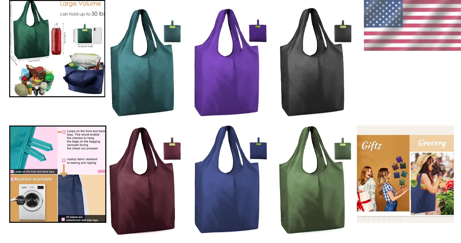 Stylish Reusable Tote Bags – Gifts for Women Multicolor Set