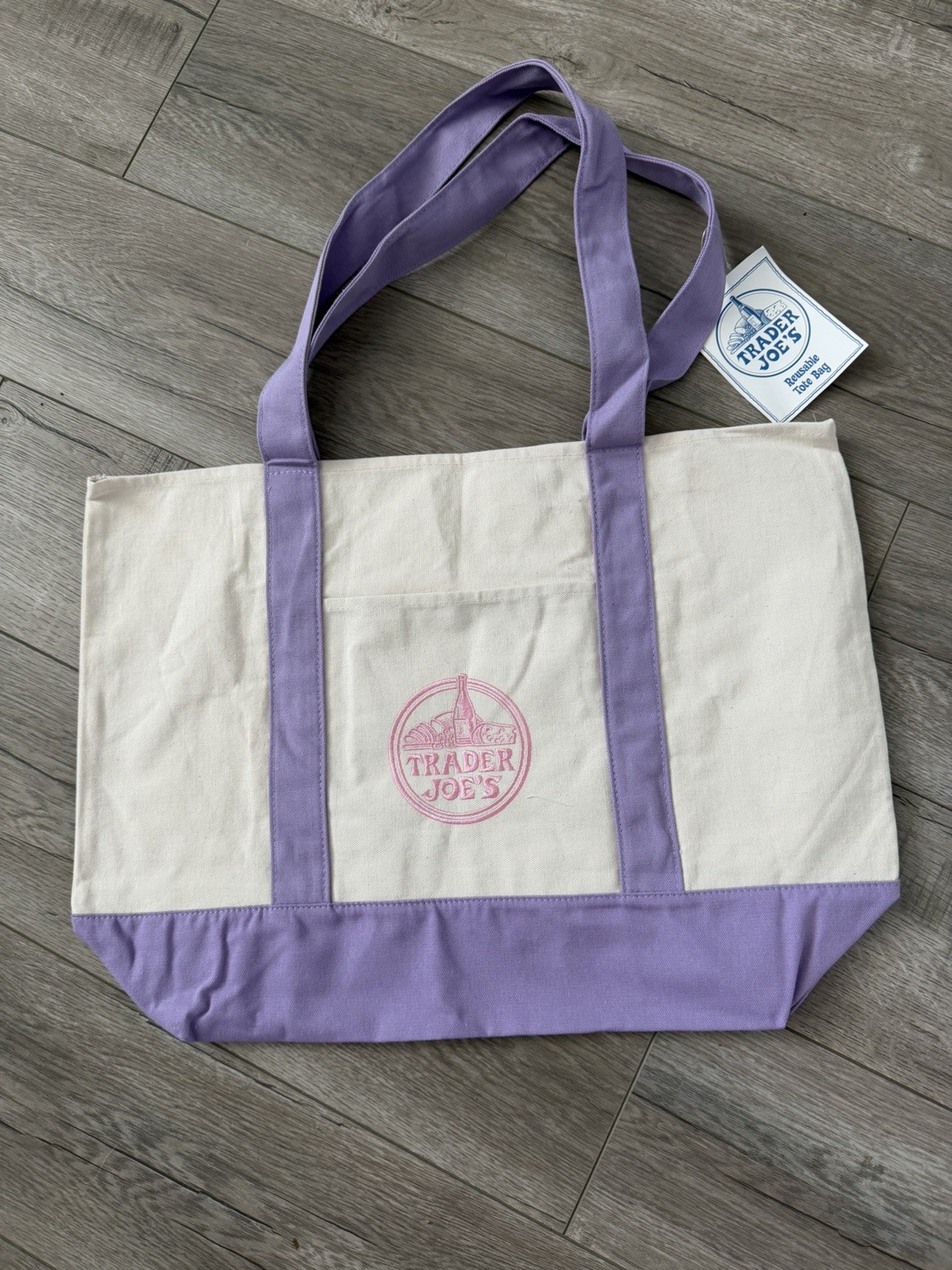 Trader Joes Easter Color Large Canvas Tote Limited!! Free Ship! 2026