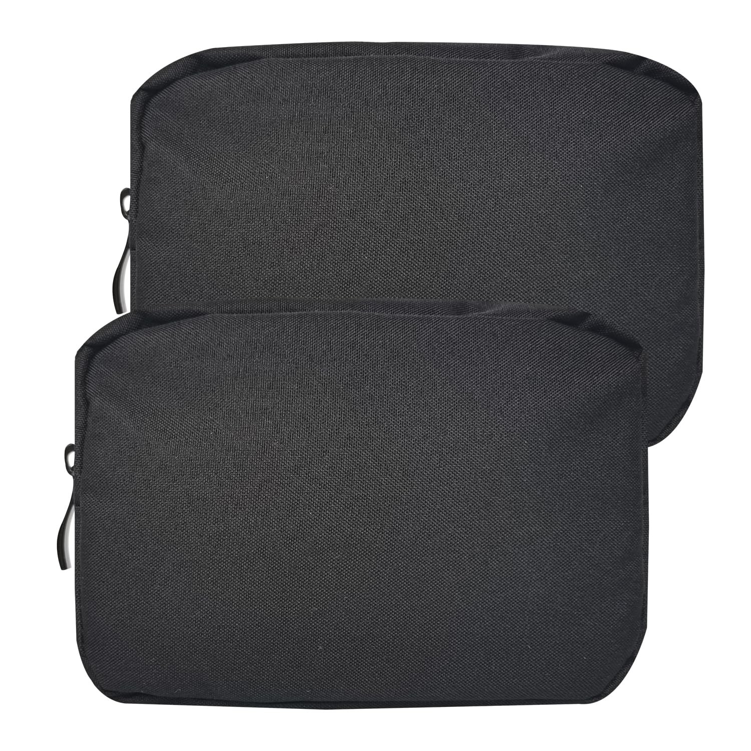 HSYAMY Small Makeup Bag For Purse, 2 Pack Travel -7 inch, Black