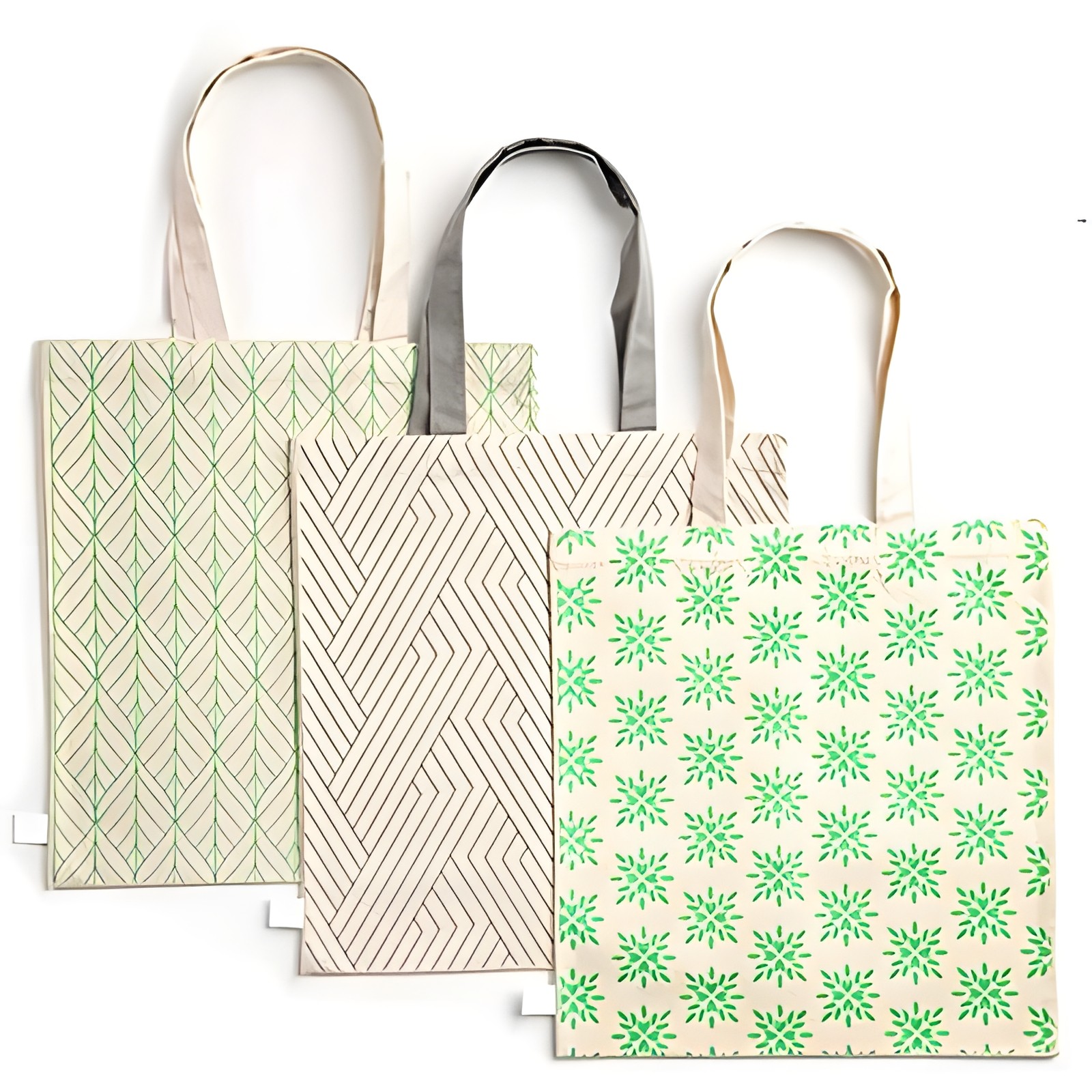 3 Pack Reusable Organic Cotton Canvas Tote Bags Heavy Duty Grocery Shopping Bag