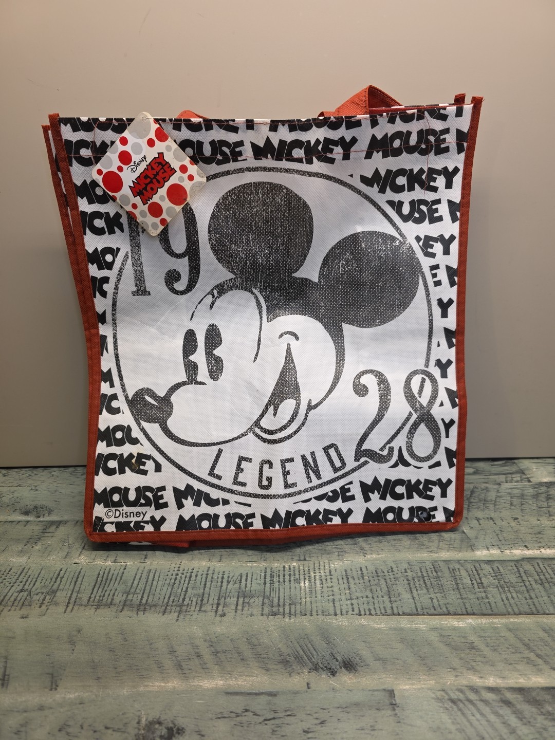 DISNEY Mickey Mouse plastic Tote Bag 1928 Legend NEW