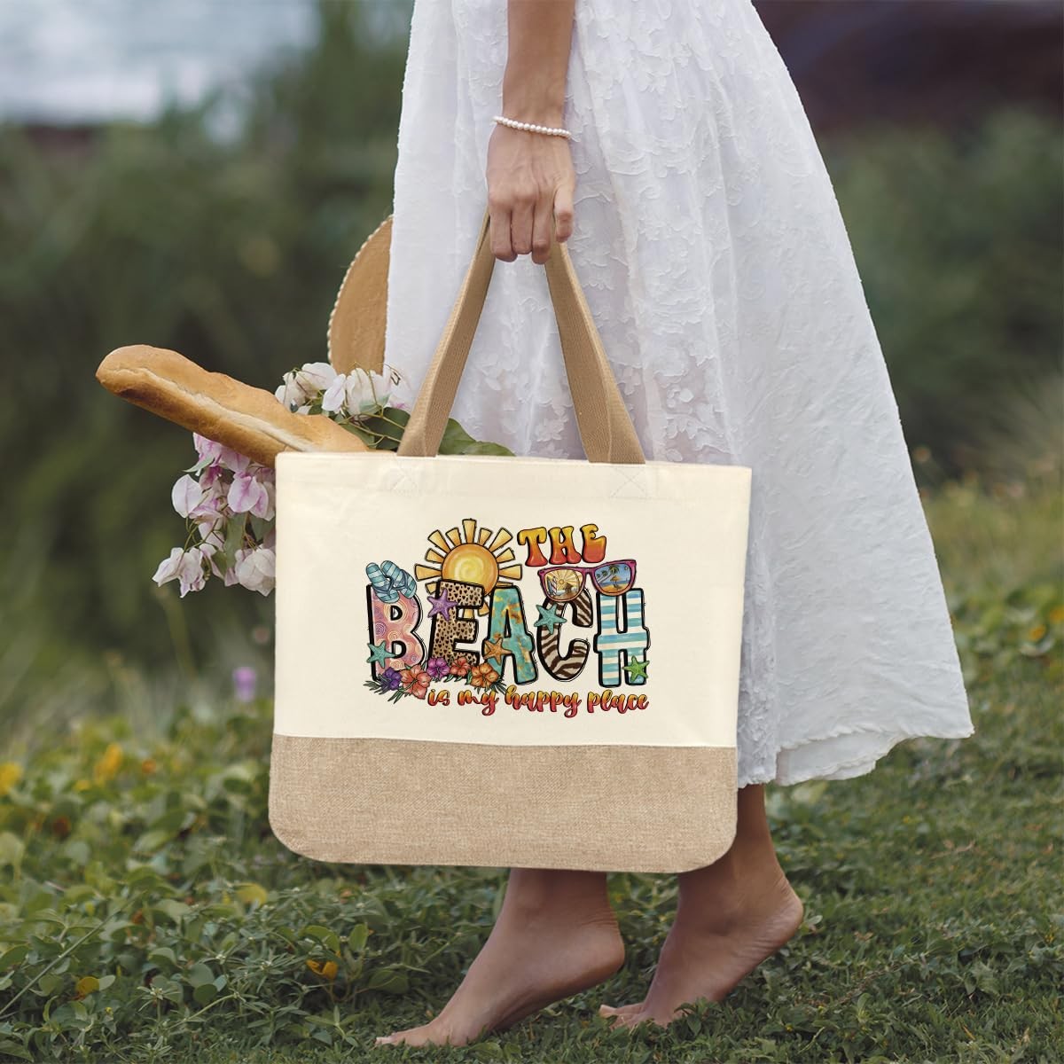 Summer Beach Bag for Women, Large Beach Tote Bag, Ocean Lover Aesthetic Shoul…