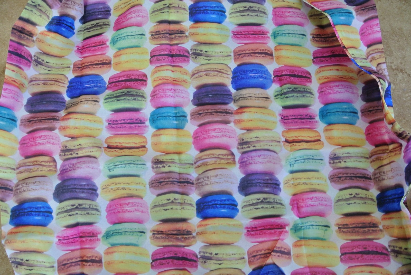 Rainbow French Macaroons desert Recycling nylon shopping tote shoulder bag NEW