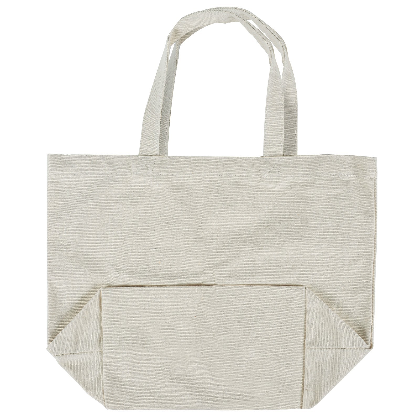 Heavy Duty Canvas Shopping Bags Natural Color Undyed Super Durable (2 Pack)