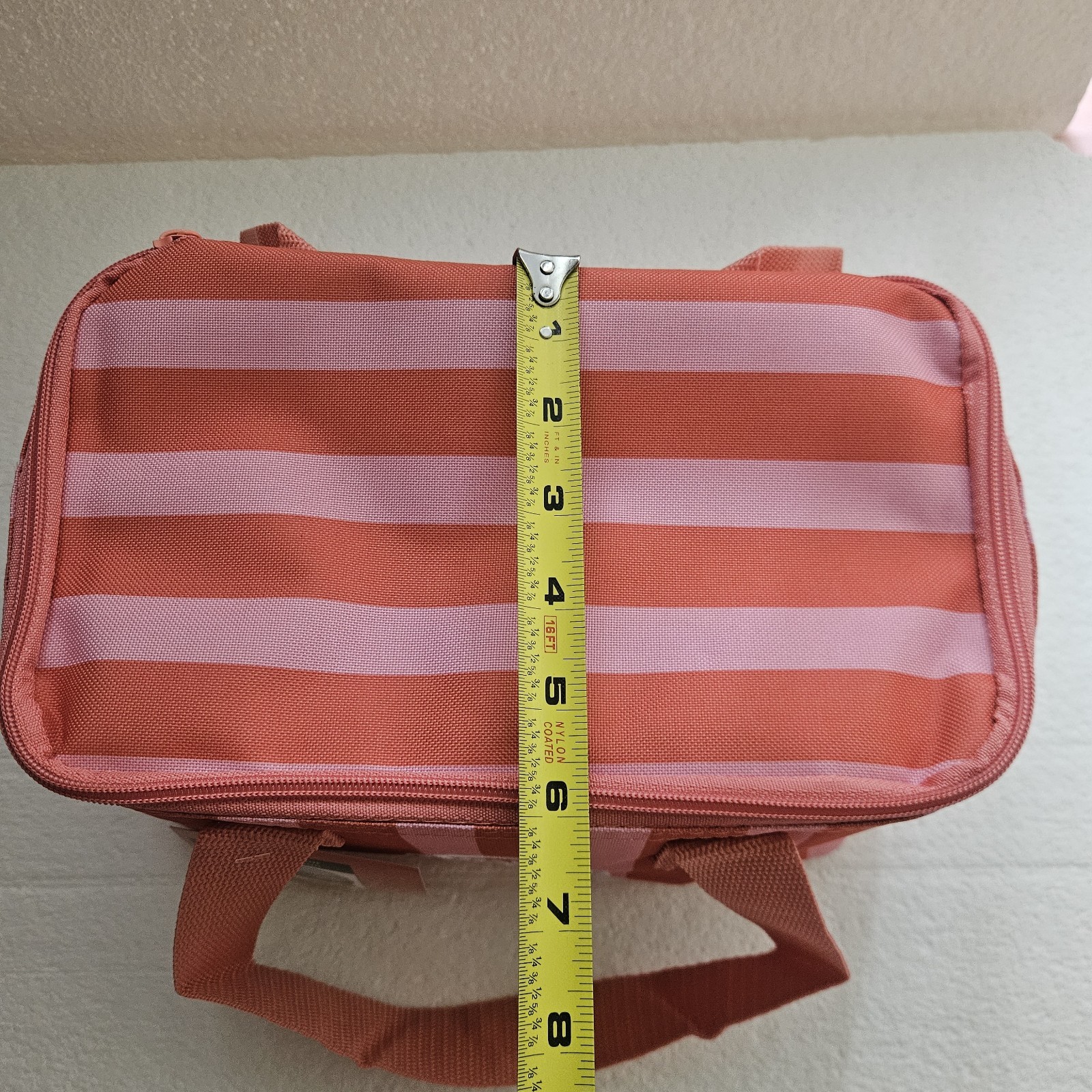 NWT Trader Joe’s Mini Insulated Bag Pink Peach STRIPED 2026 LIMITED NWT