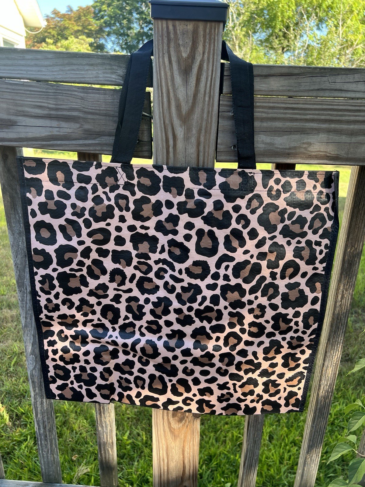 REUSABLE SHOPPING TRAVEL TOTE BAG CHEETAH PRINT ECO FRIENDLY BURLINGTON