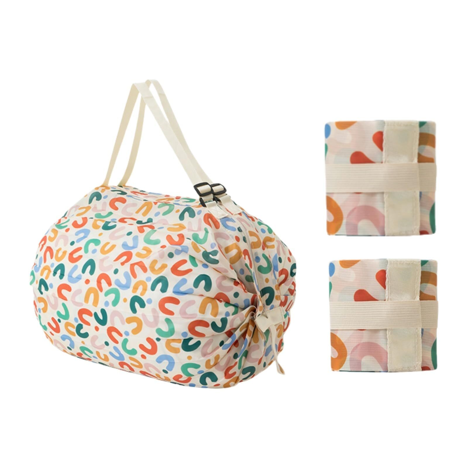 2PCS Travel Shoulder Bag Reusable Grocery Bags Foldable Shopping Bags Waterpr…