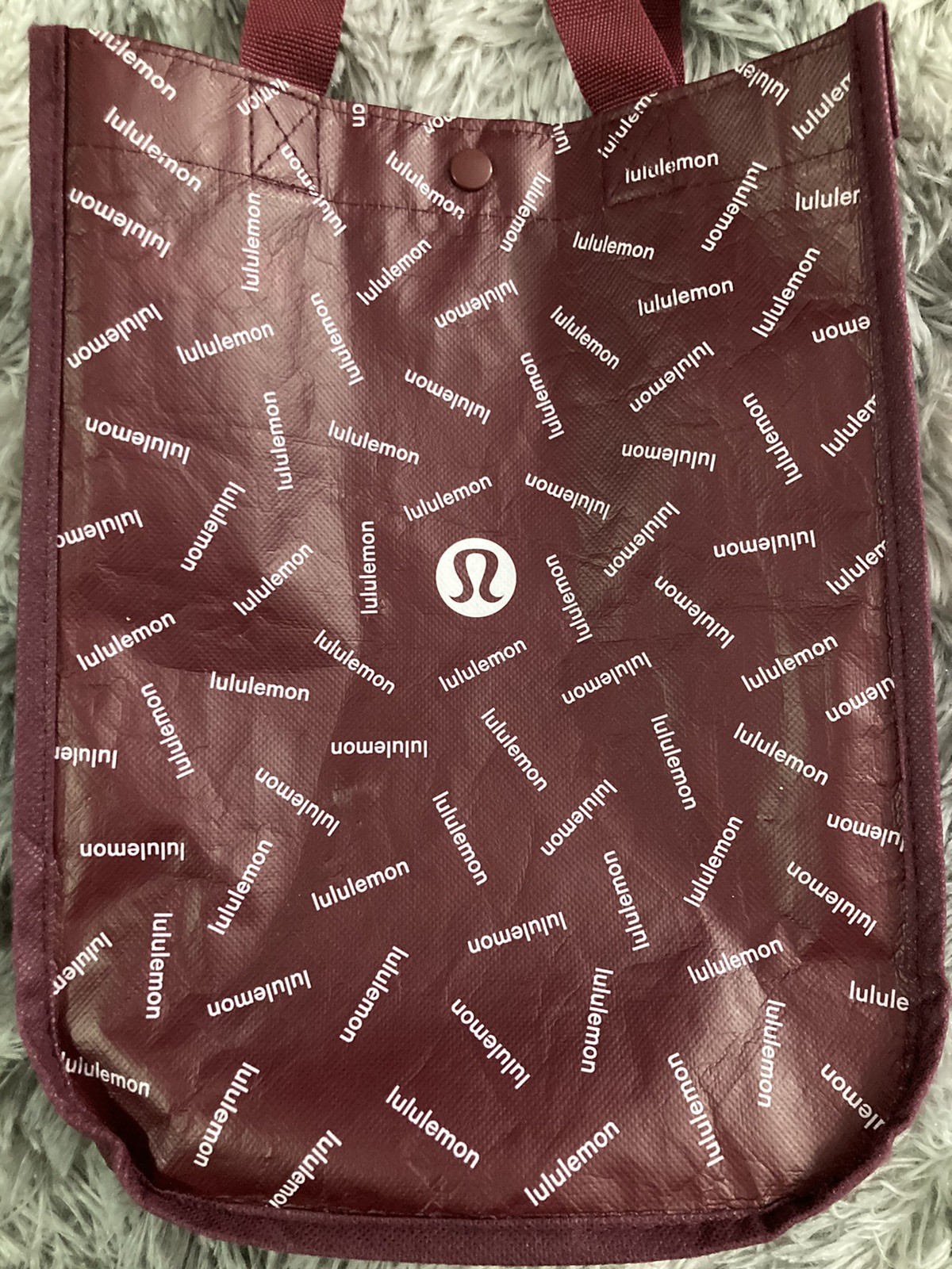 Lululemon Reusable Bag Burgundy Maroon Snap Closure