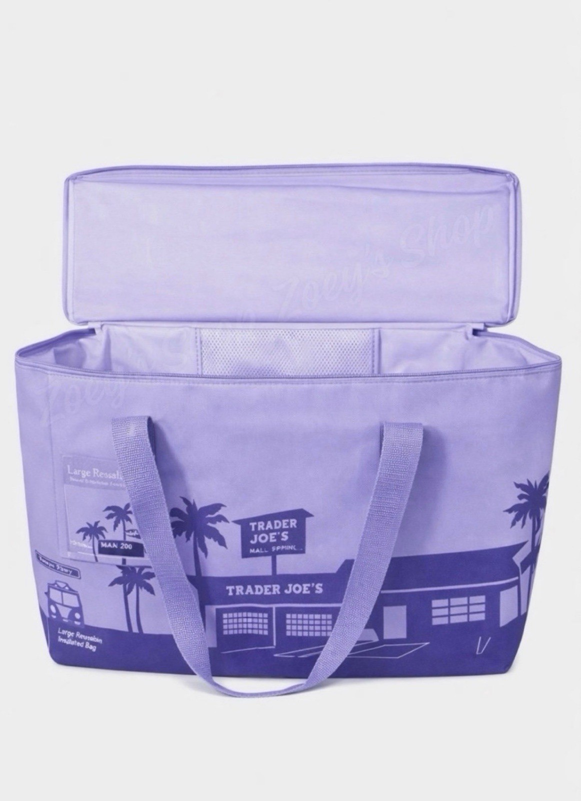 Trader Joe’s NEW SPRING 2026 RELEASE PURPLE RAIN Large Insulated Bag LIMITED