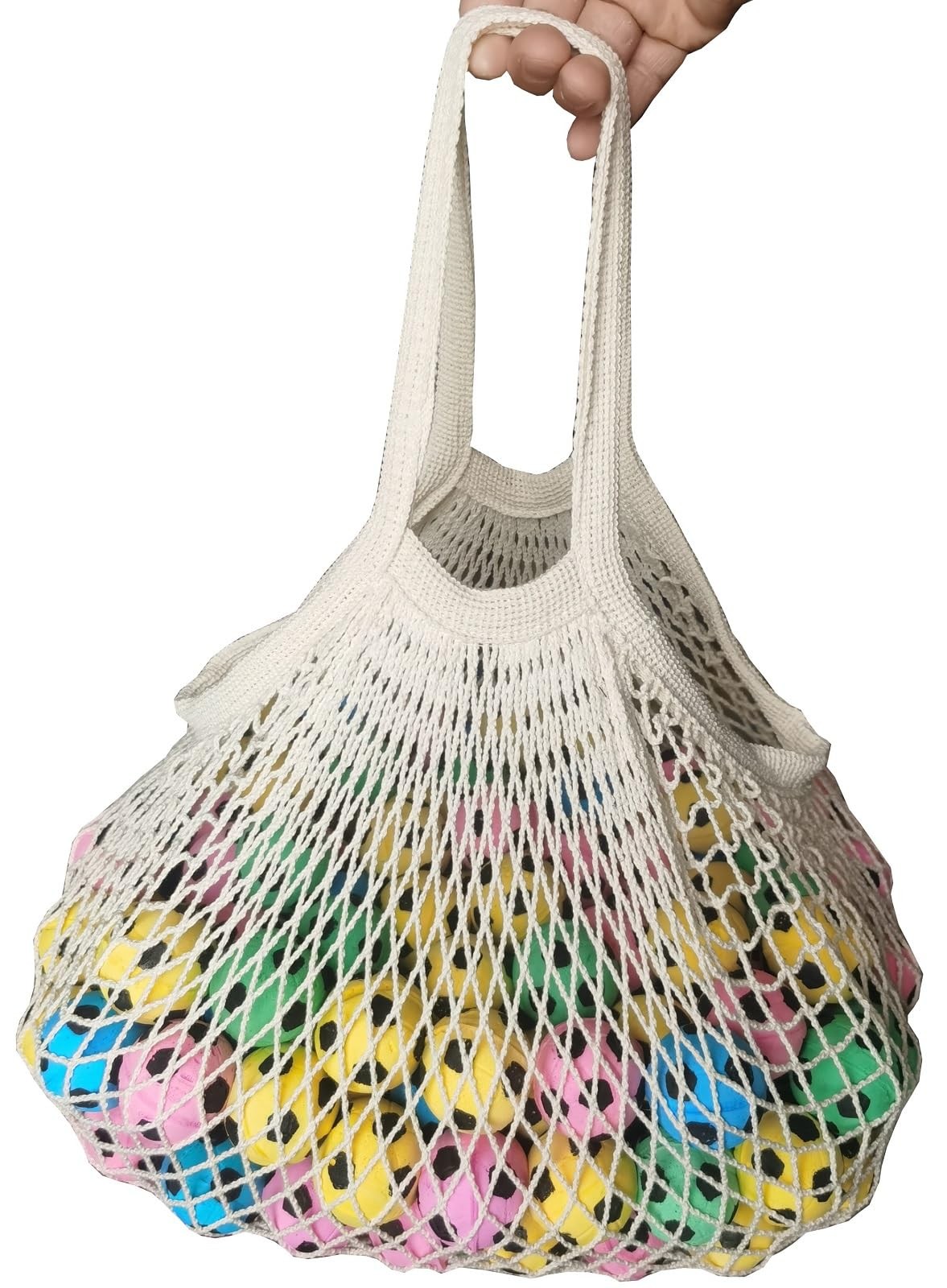 3 Pack Reusable Grocery Bags Cotton Net Shopping Tote Ecology Market String Bag