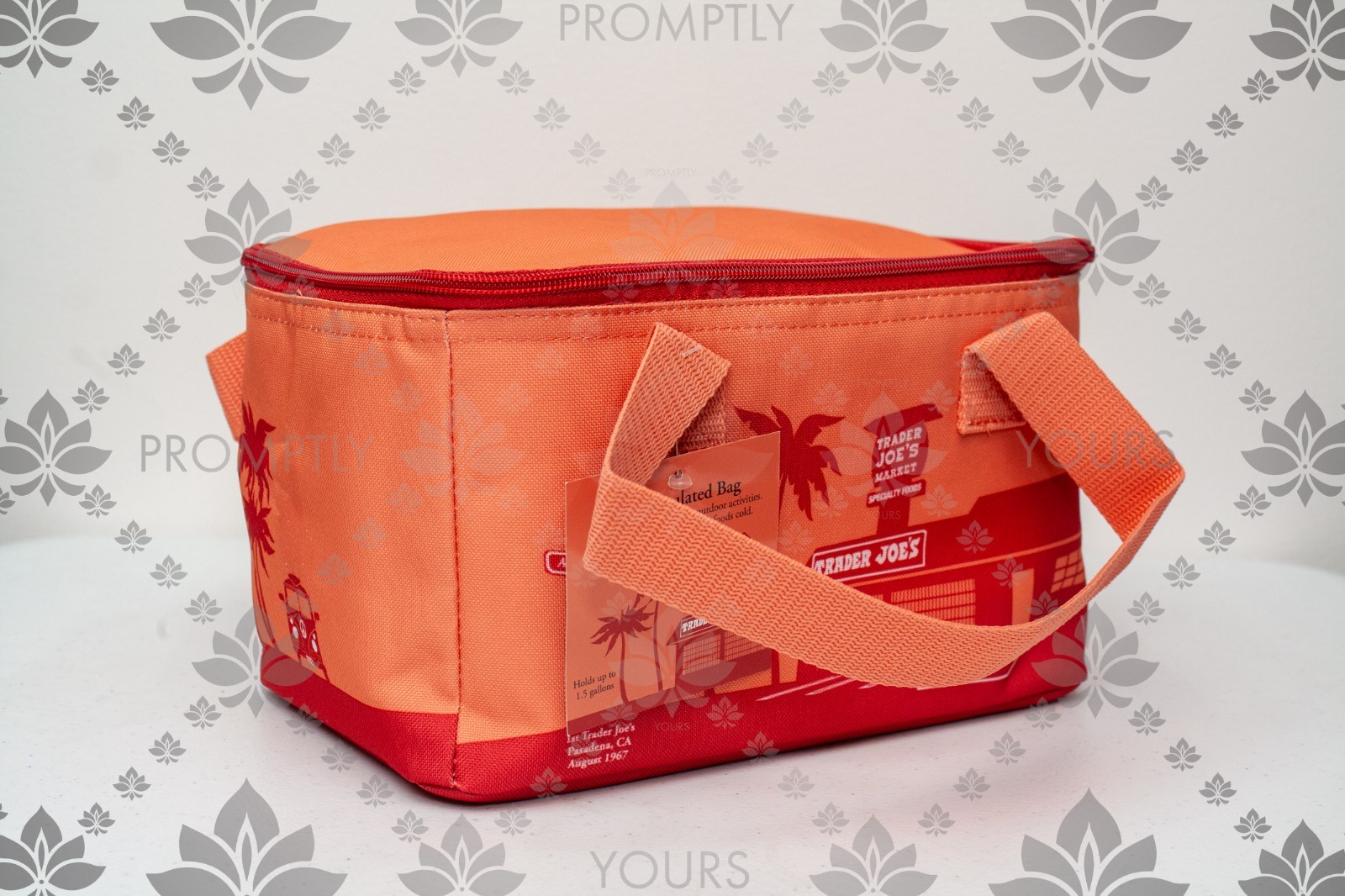 Trader Joes Mini Insulated Lunch Tote Bag PEACH 1.5 Gal 2025 LIMITED EDITION New