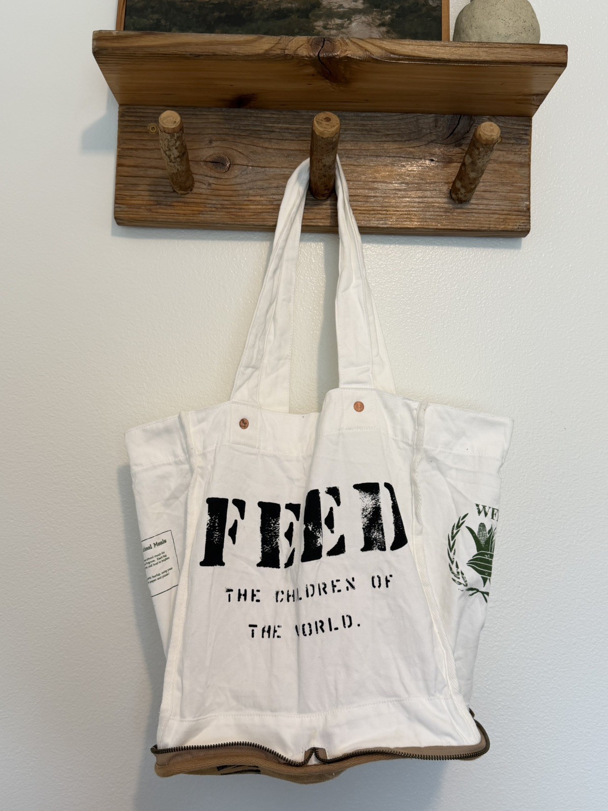Whole Foods Tote Shopping Bag Reusable Convertible Pouch Feed 100 Cotton-Burlap