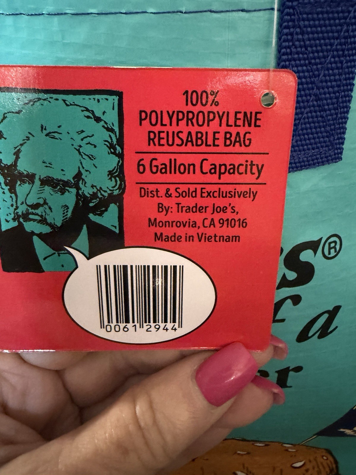 Trader Joe’s Reusable Connecticut State/Region Tote Polypropylene Bag 6 Gal