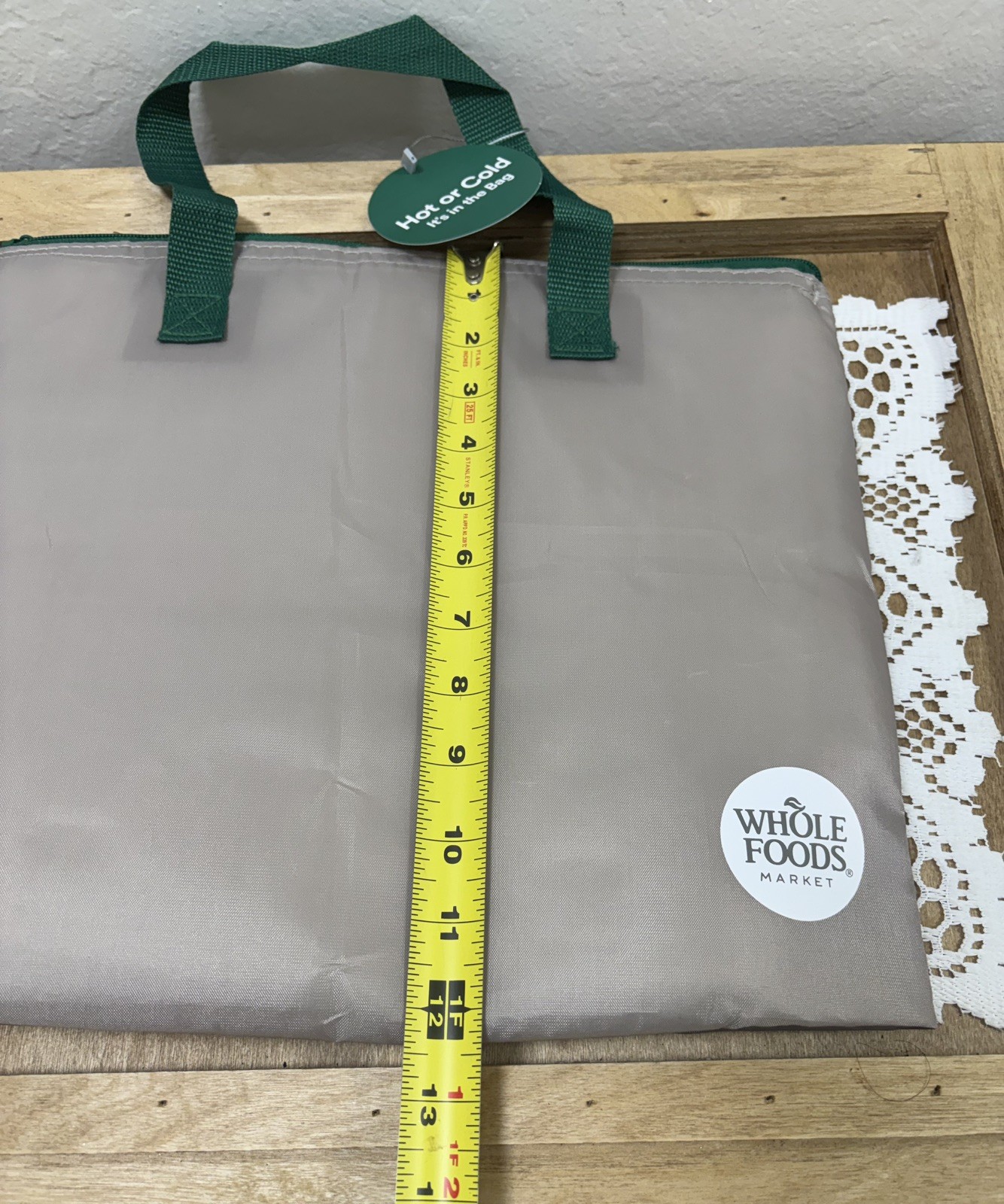 Whole Foods Market Small Slim Thermal Shopper Bag Hot -Cold Reusable NWT