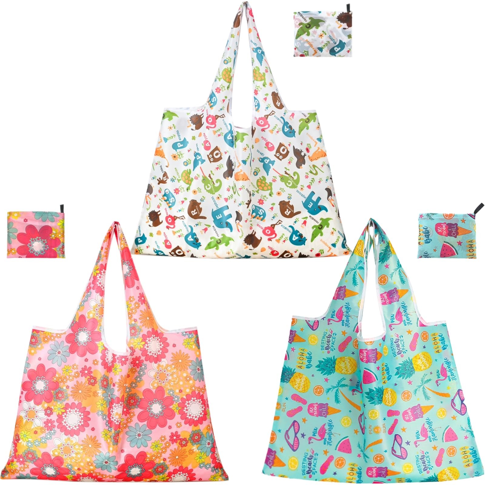 Extra Large 50Lbs Foldable Reusable Shopping Bags with Handles Fold Up Shopping