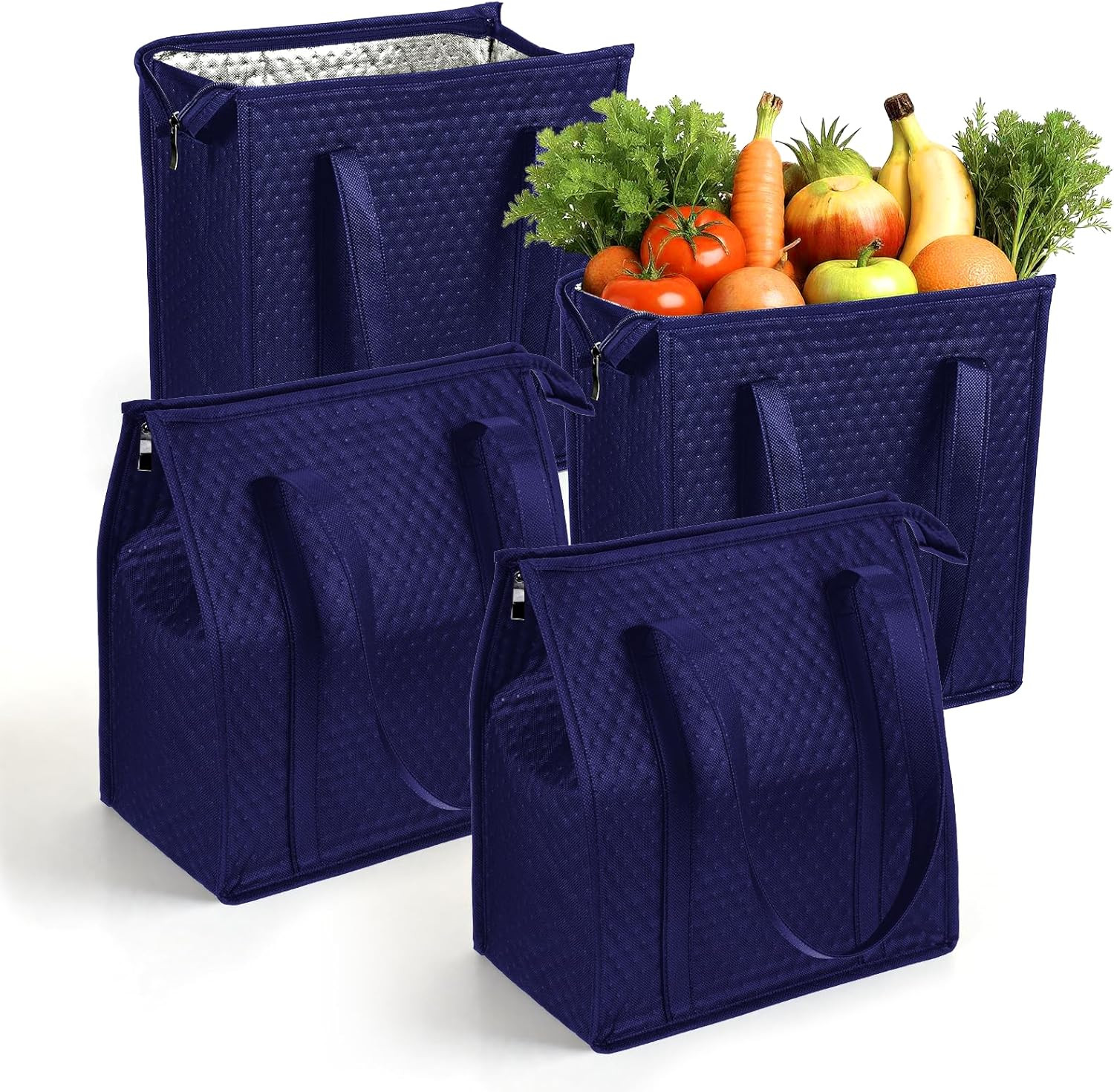 4 Pack Insulated Grocery Bags, Reusable Shopping Bags Cooler Bag