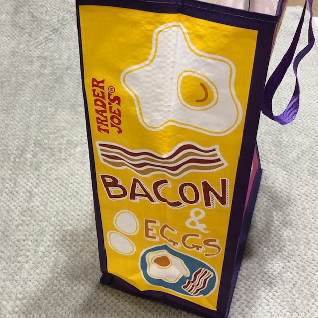 Trader Joes PB&J / Mac & Cheese Reusable Tote Recycled Ocean Plastics Set of 2