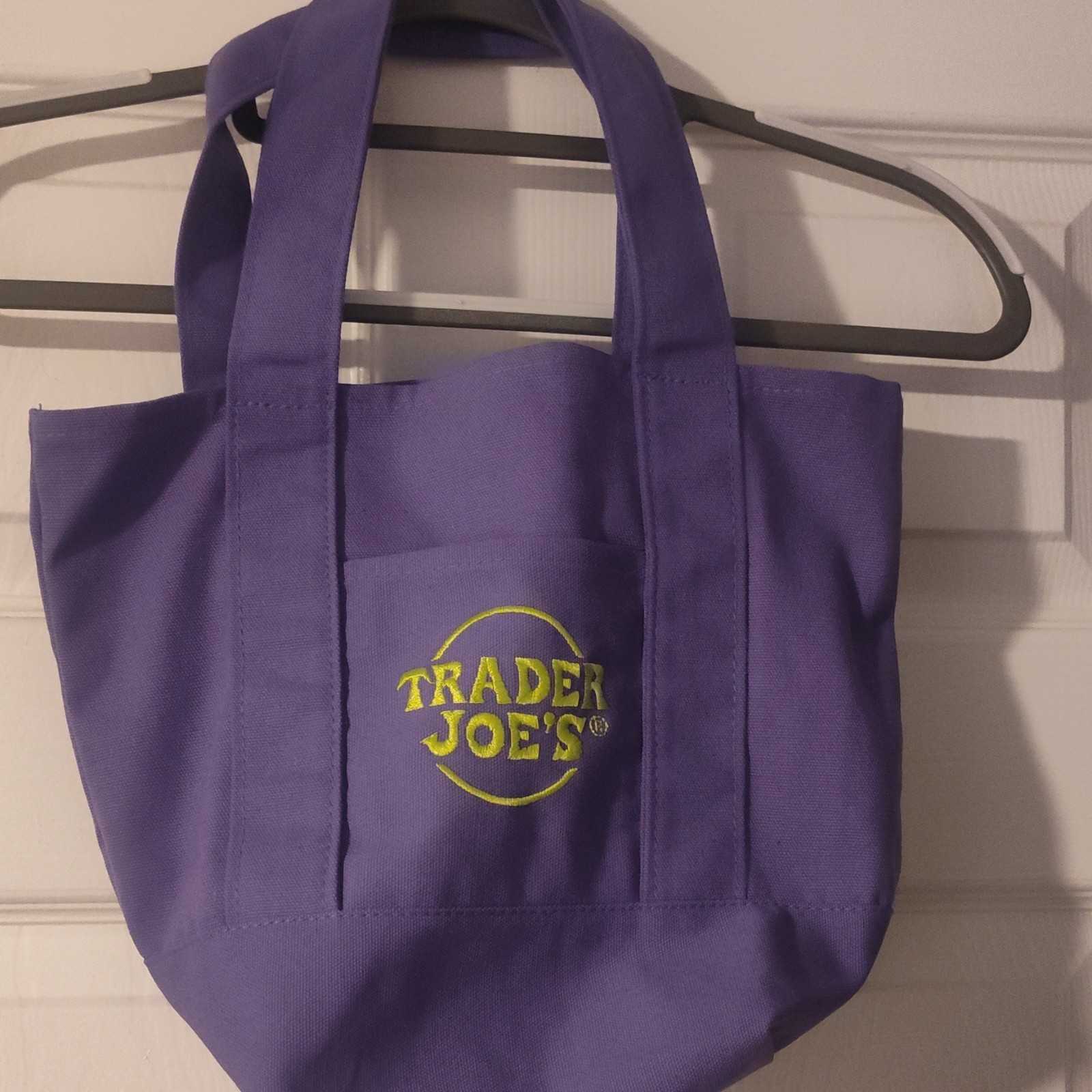Trader Joe’s Purple Solid Reusable Tote Shopping Bag 12x6x12 in