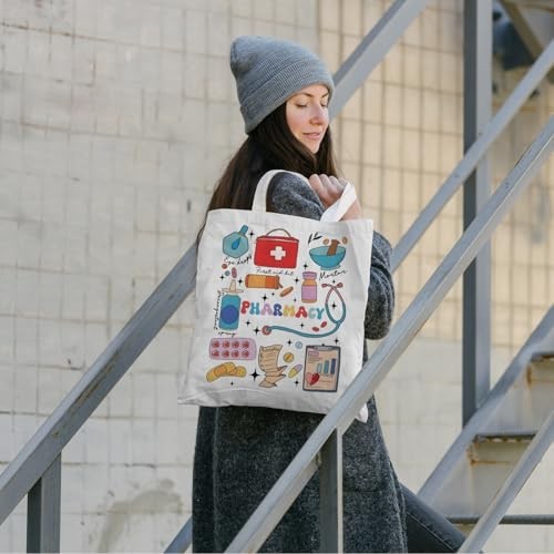 Reusable Grocery Tote Bag 15×20 Inch Polyester Canvas Shoulder Handles Shopping