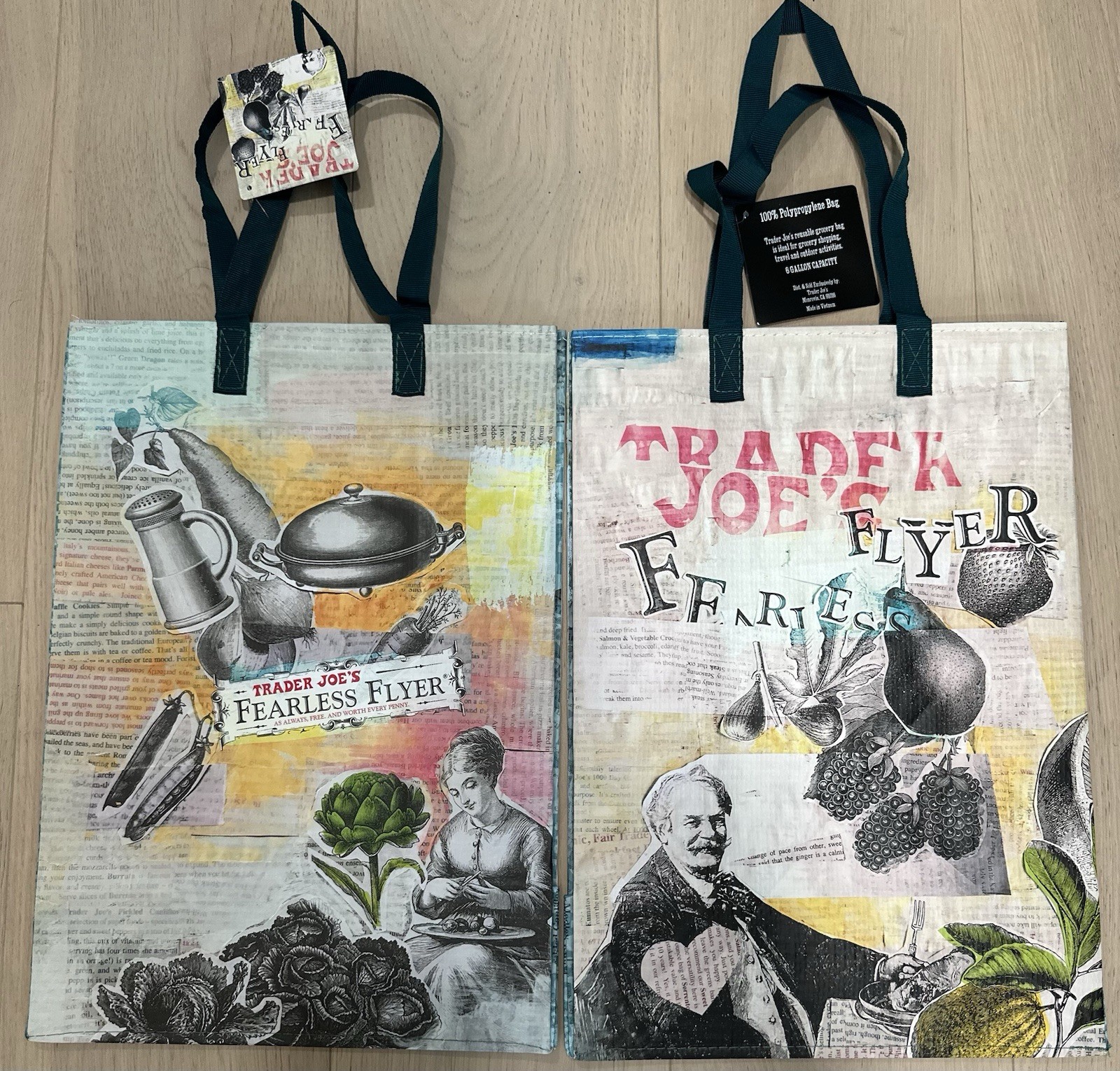 UPICK 1 💚 (50 Choices) Trader Joe’s NEW ECO REUSABLE GROCERY SHOPPING TOTE BAG