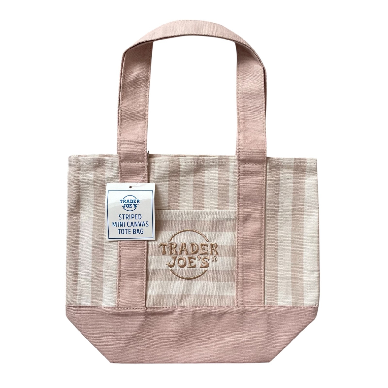 Trader Joe’s Mini Striped Pastel Canvas Tote Bag SET Of 4 Limited Edition NWT
