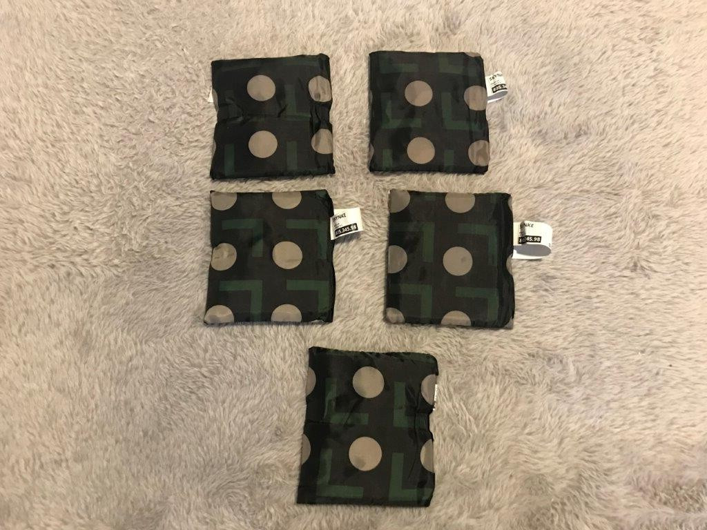 IKEA LOT OF 5 MULTICOLORED FOLD-ABLE TOTE SHOPPING BAGS #805.345.98 [NEW]