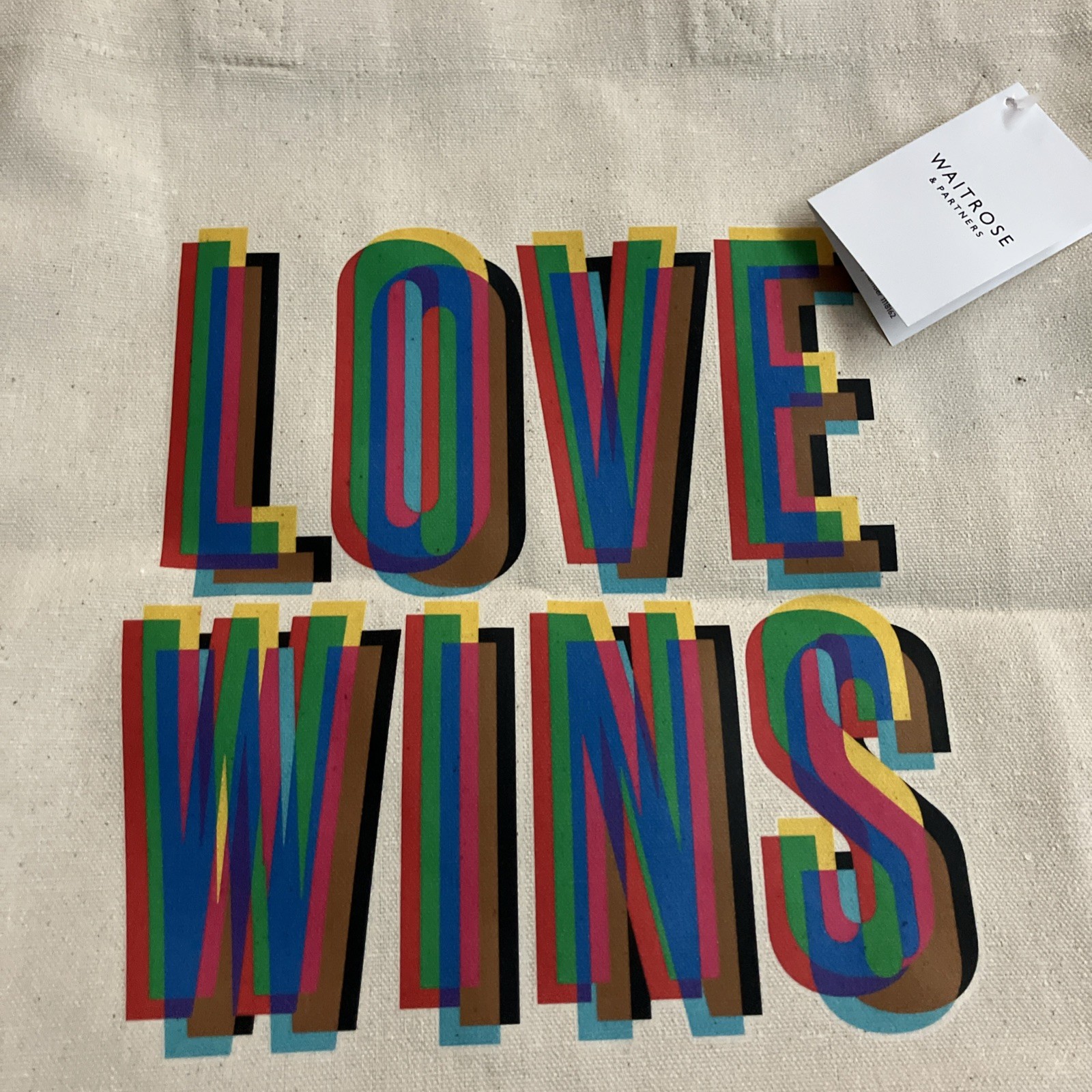 Waitrose Pride Love Wins Bag LGBQT 2025 Gay Lesbian Cotton John Lewis New