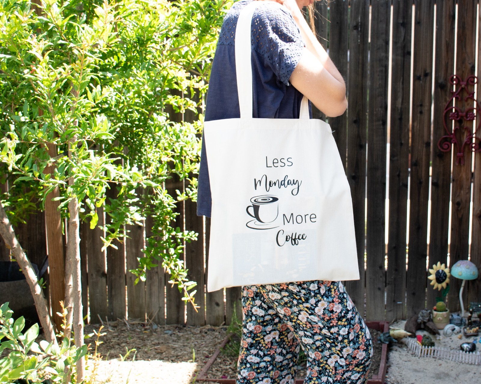 Canvas Coffee Cup Tote Bag, Cotton Reusable Bag, Grocery Shopping Canvas Bag
