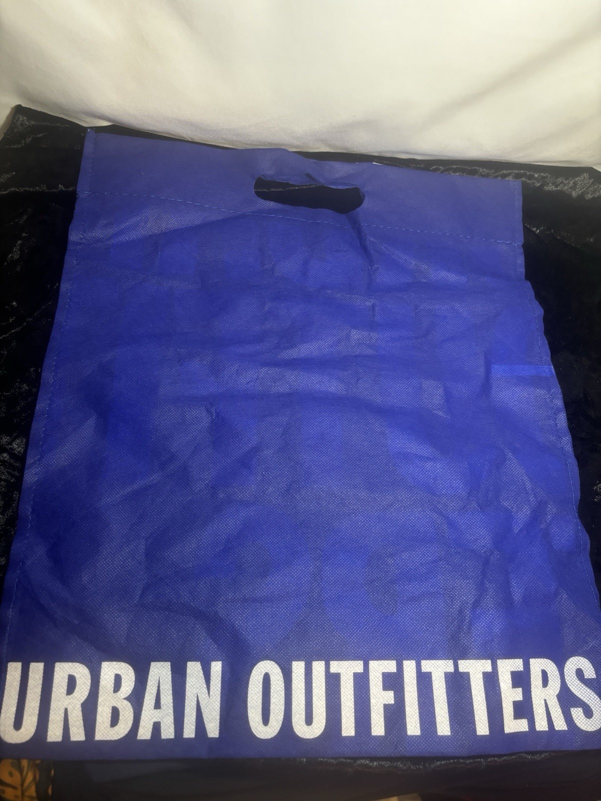 NEW URBAN OUTFITTERS Blue & White Logo Reusable Cloth Shopping Bag 15 x 18