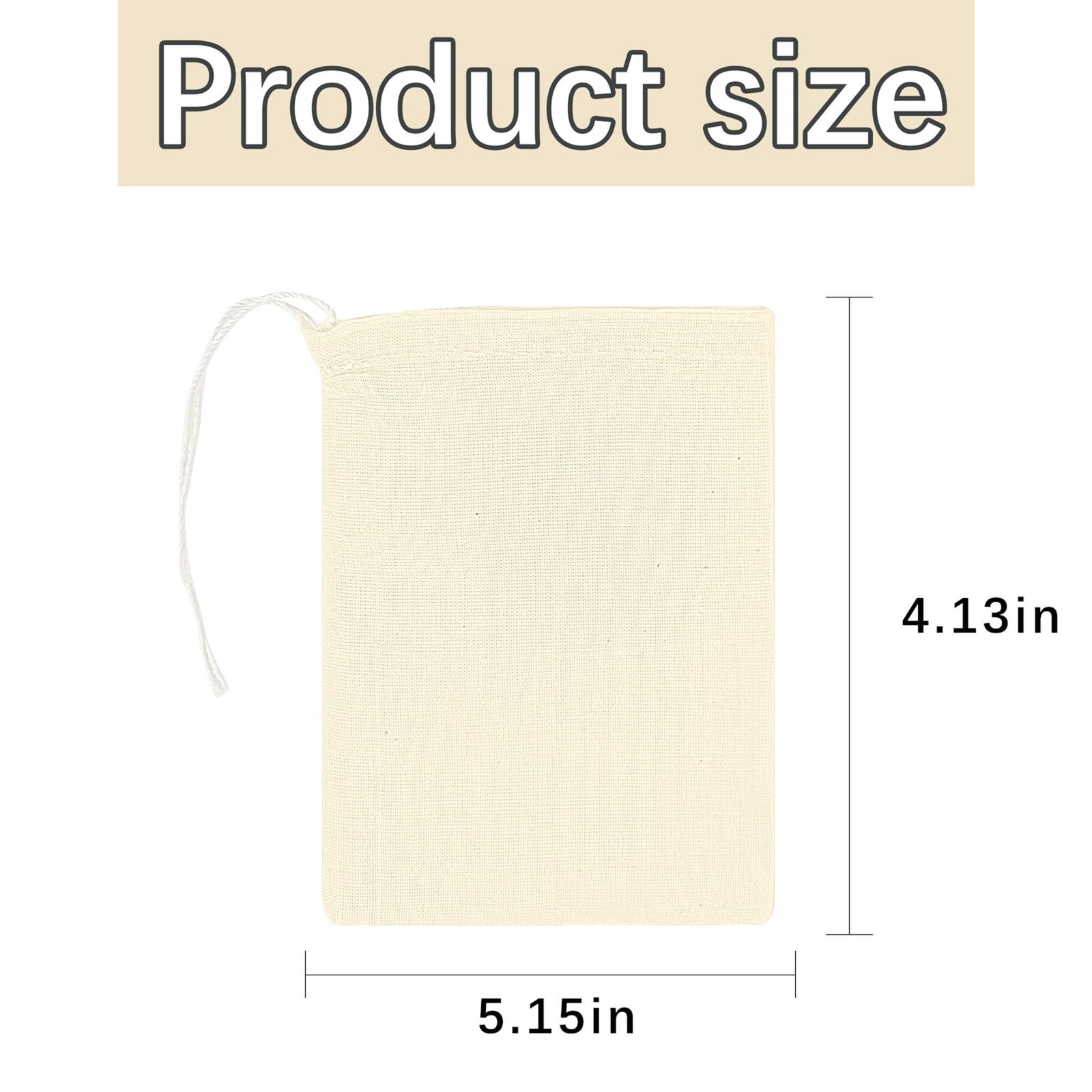 ARKBAODAN 50PCS 3×4 in Small Muslin Cloth Bags 1 count (Pack of 50), Natural