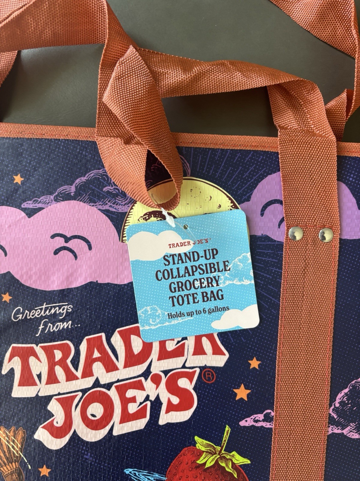 (4 Bags) NEW Trader Joe’s Stand-Up Collapsible Grocery Tote Bag