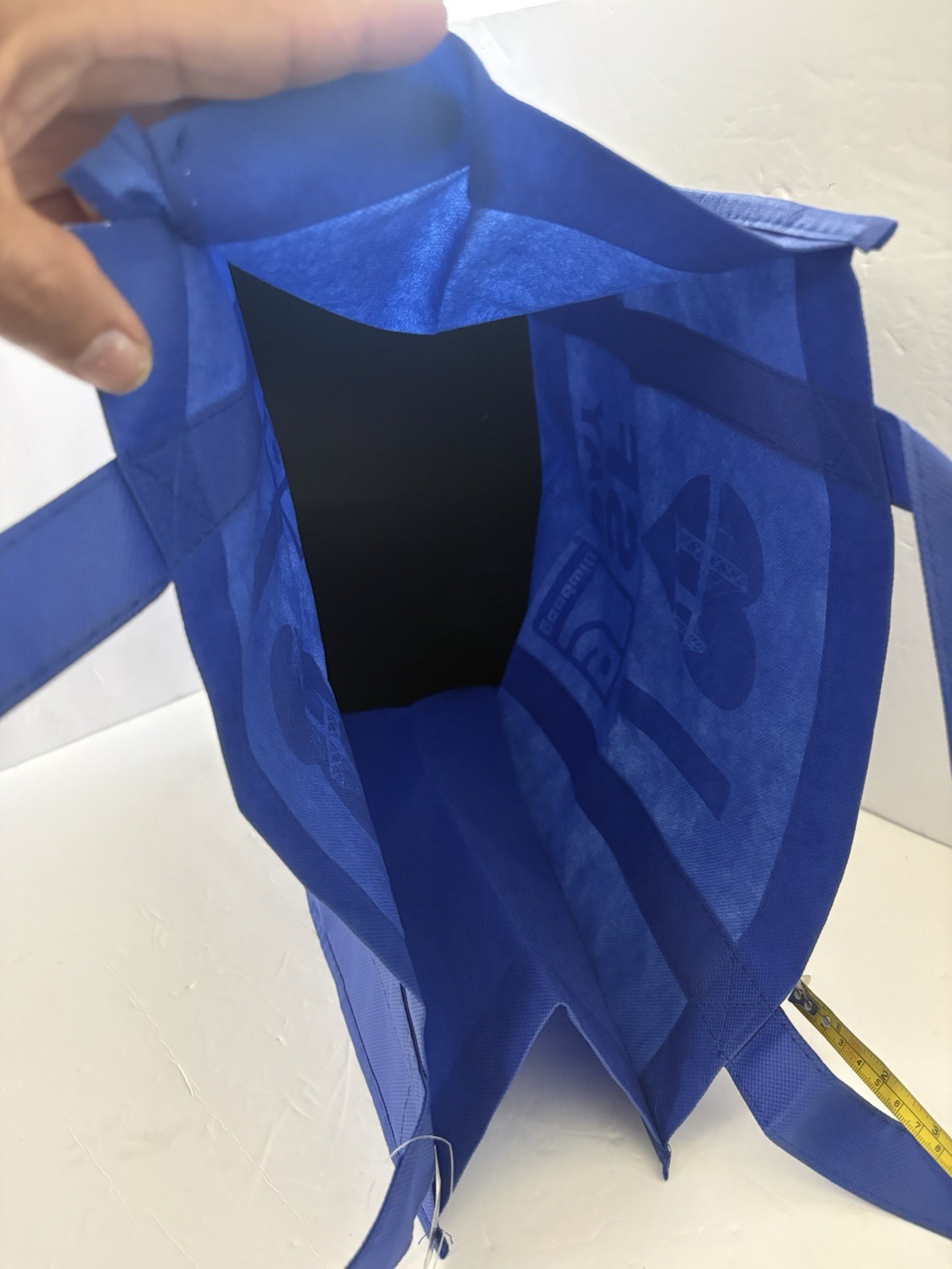 Goodwill Blue SF Bay Tote Bag 15″x14″x7.5” Donate Recycled Saver Clothed Handles