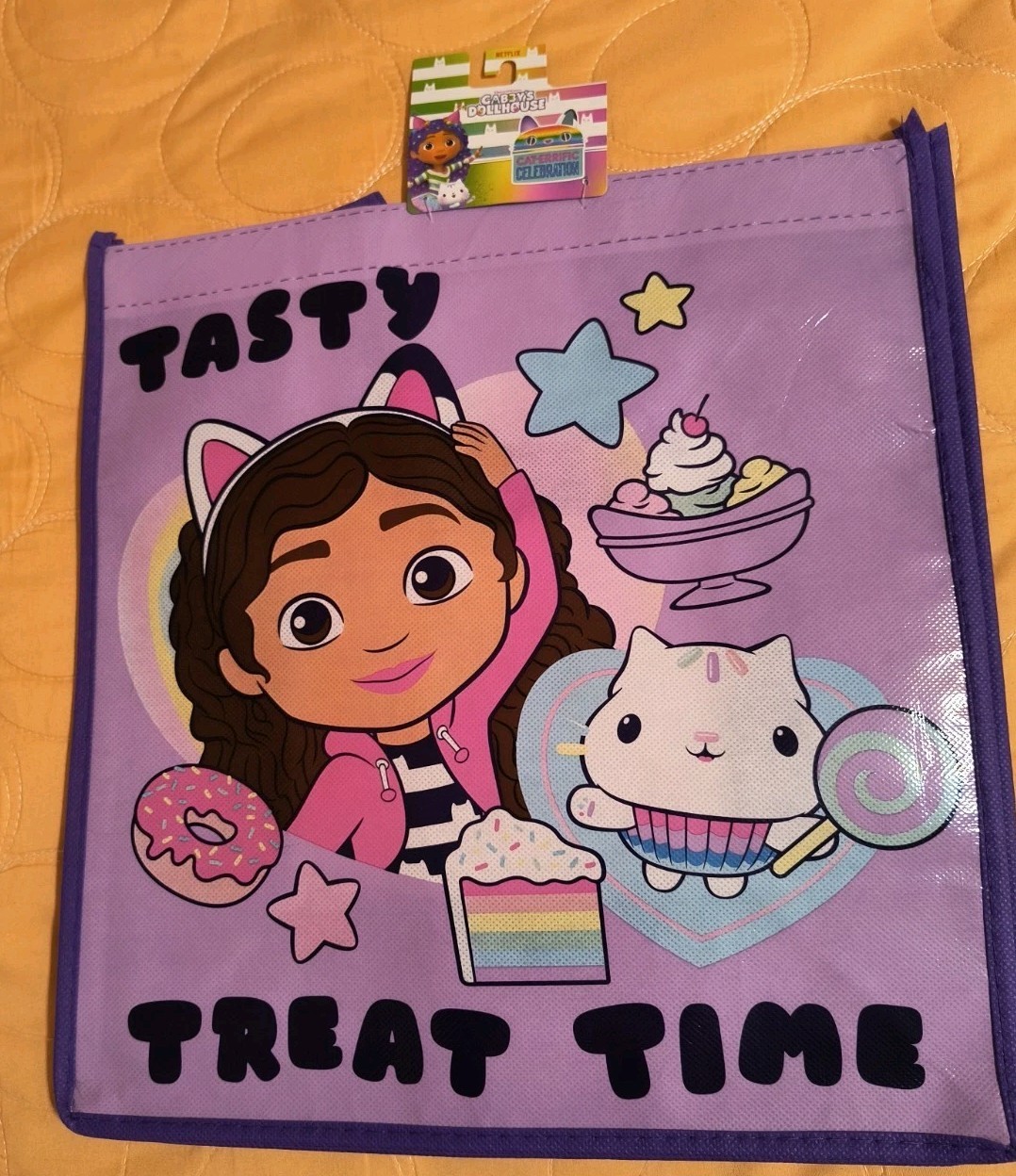 Gabby’s Dollhouse Purple Gift/Shopping Bag/Tote with Handle 🆕🆓 Shipping!