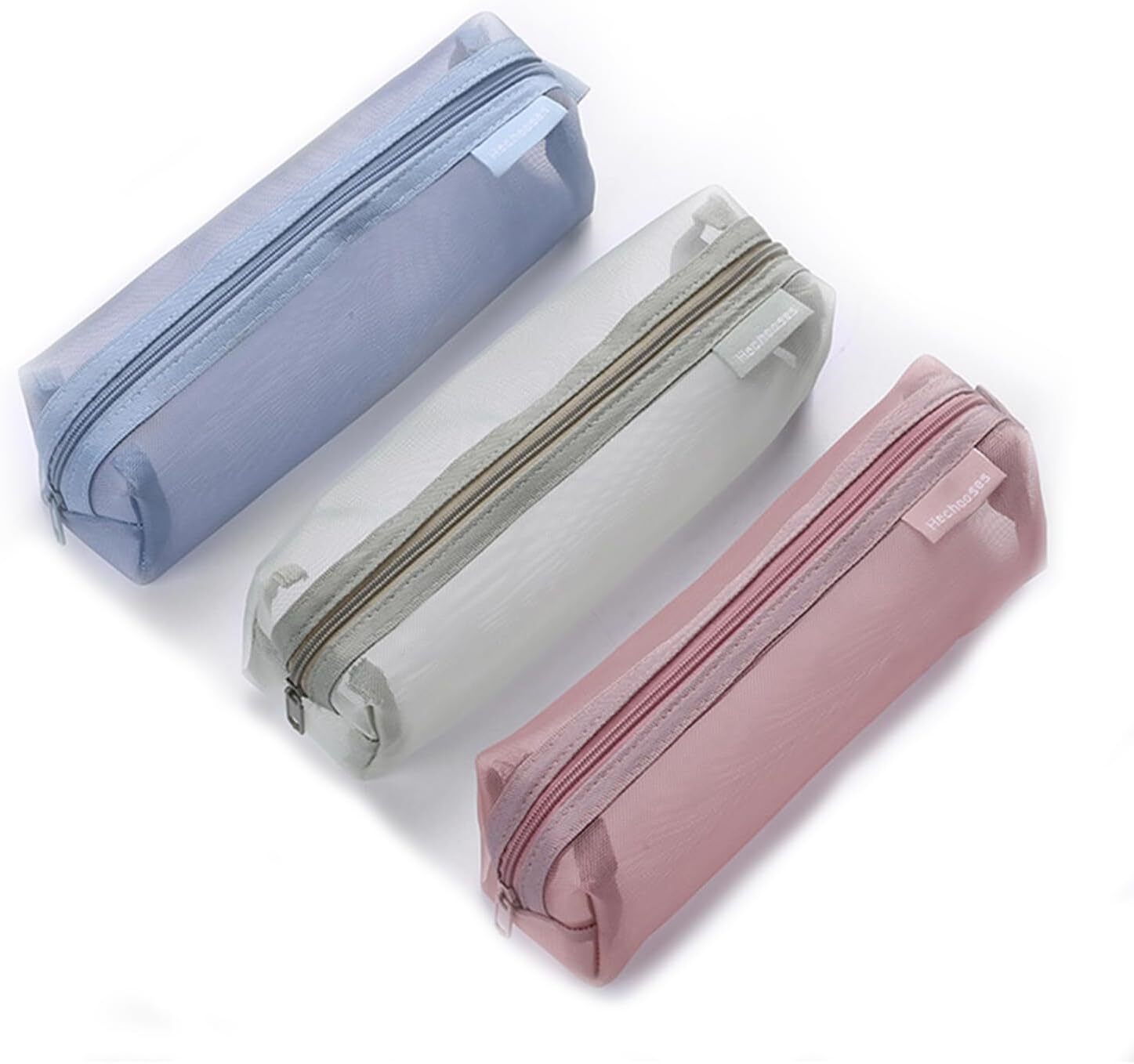 Gidary Mesh Cosmetic Bag Portable Clear Makeup Bags Square-Pink-Green-Blue