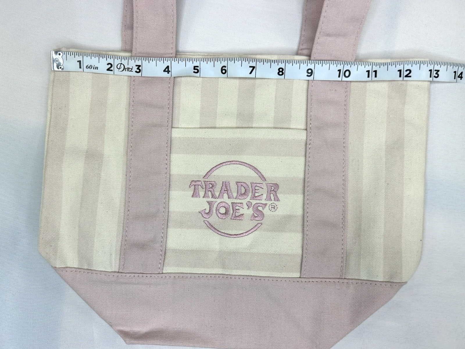 Trader Joe’s Striped Mini Canvas Tote Bags Set of 4 Limited Edition 2026 New