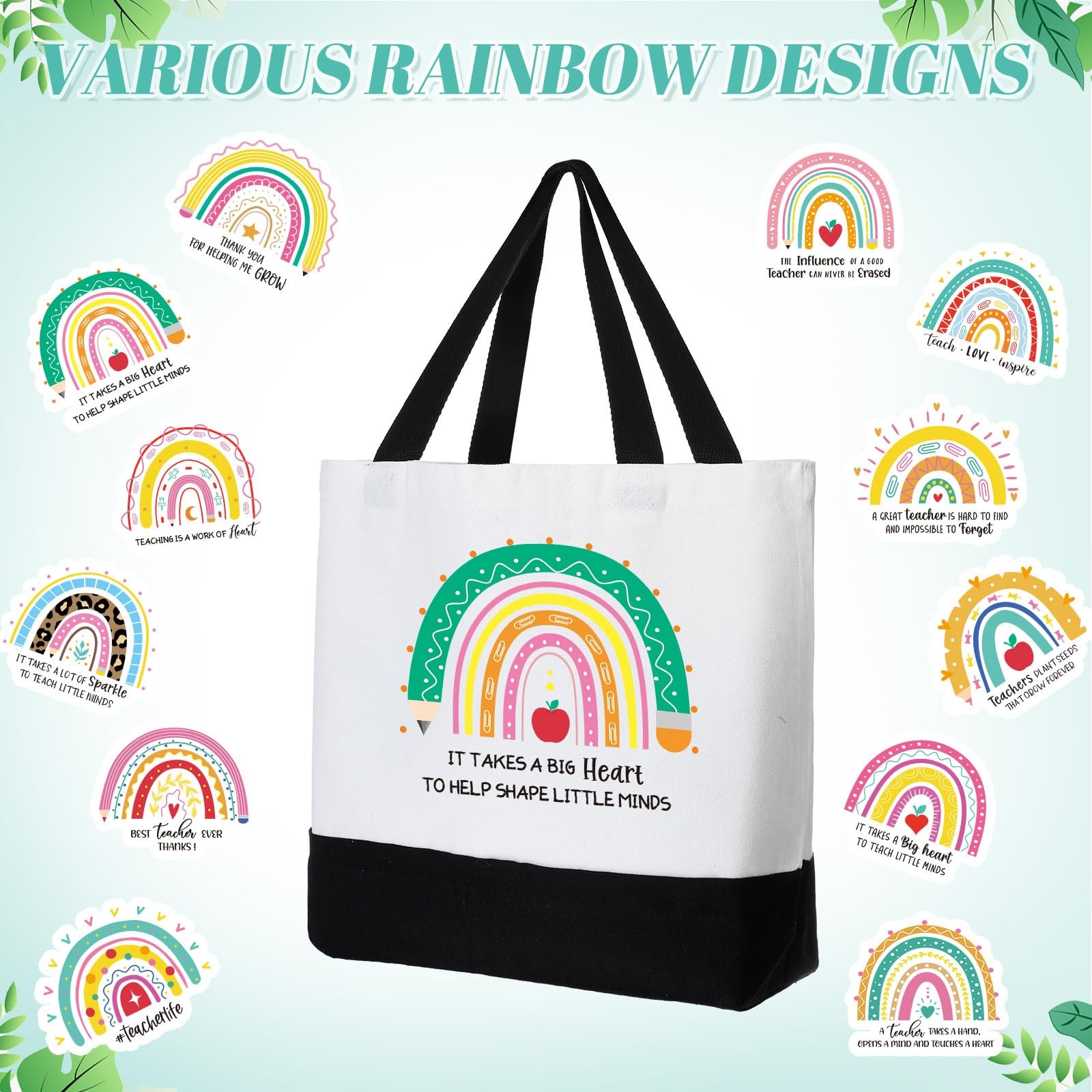 12 Pcs Teacher Tote Bags Gifts Bulk for End of Year Graduation Retirement Gif…