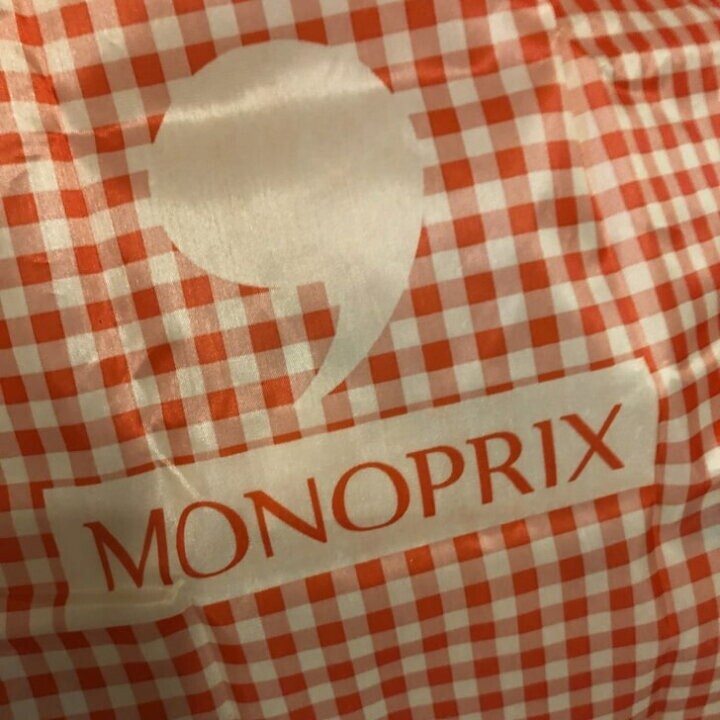 monoprix grocery shopping tote bag reusable france supermarket paris check