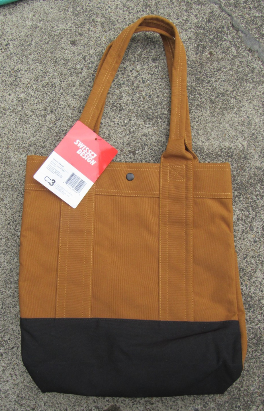 Swiss Design Heavy Duty Canvas Vertical Tote Shopping School Bag Carry All Purse