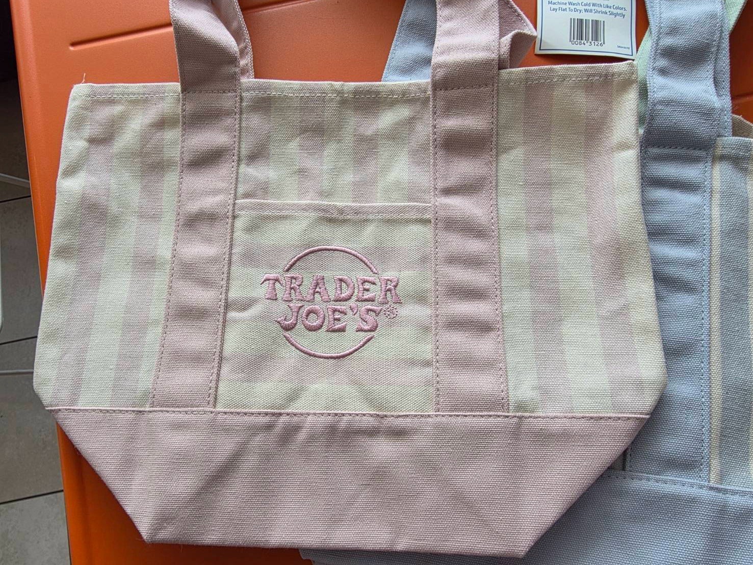 Trader Joe’s Striped Mini Canvas Tote Bag Lot 4 Multicolor 13x11x6 Small