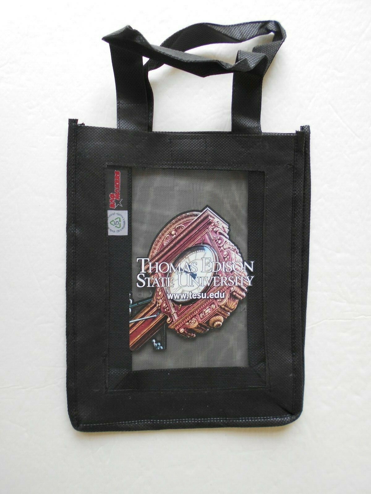 REUSABLE LUNCH BAG 10″X8″X4″ BLACK W/ SEE THROUGH POUCH ~ NEW